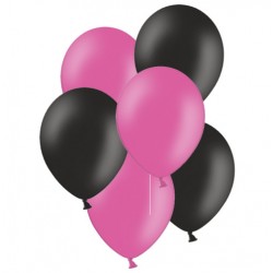 Balony 10" czarny/różowy, 10szt