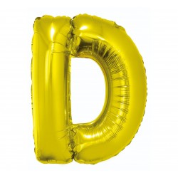 Balon foliowy litera "D", złoty, 95cm