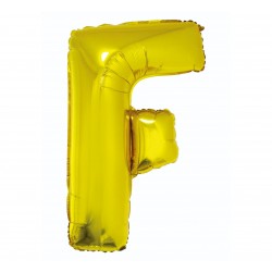 Balon foliowy litera "F", złoty, 95cm