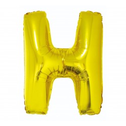 Balon foliowy litera "H", złoty, 95cm