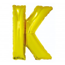 Balon foliowy litera "K", złoty, 95cm