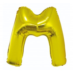 Balon foliowy litera "M", złoty, 95cm