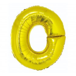 Balon foliowy litera "O", złoty, 95cm
