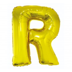 Balon foliowy litera "R", złoty, 95cm