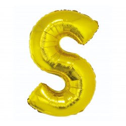 Balon foliowy litera "S", złoty, 95cm