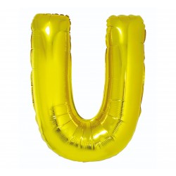 Balon foliowy litera "U", złoty, 95cm
