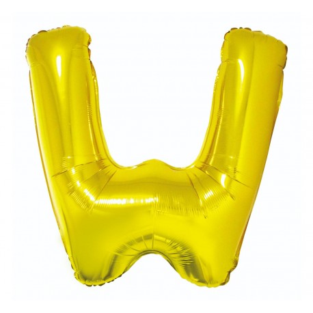 Balon foliowy litera "W", złoty, 95cm Balon foliowy litera "W", złoty, 95cm