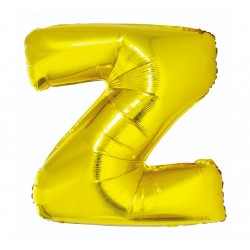 Balon foliowy litera "Z", złoty, 95cm