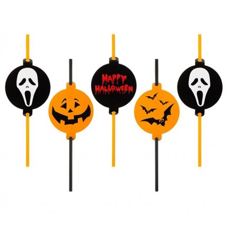 Słomki z medialionem "Halloween"