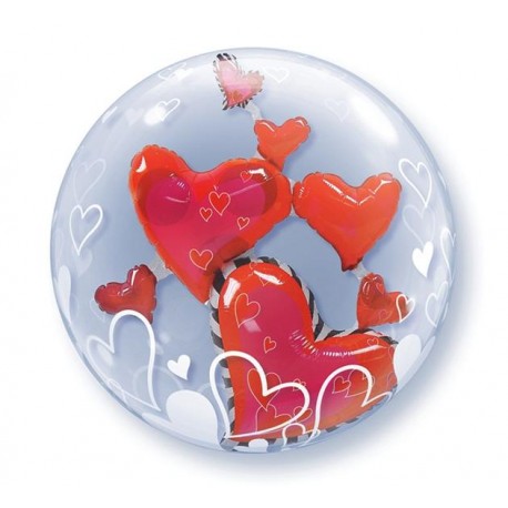 Balon foliowy "Serca w balonie Serca" Balon foliowy "Serca w balonie Serca"