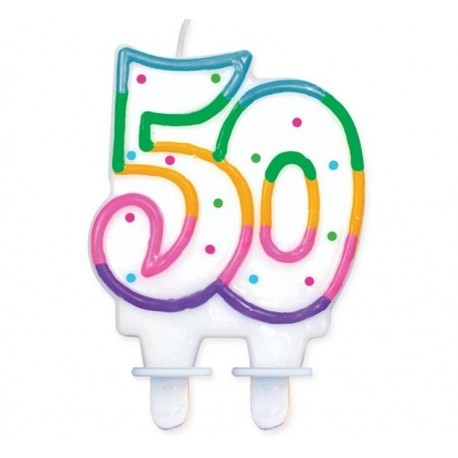 Świeczka cyferka 50, kropki Świeczka cyferka 50, kropki