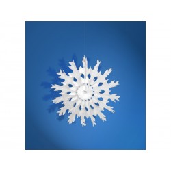 Rozeta bibułowa Śnieżynka, biały, 25cm