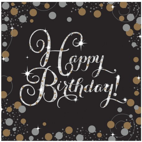Serwetki urodzinowe z napisem Happy Birthday