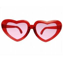 Okulary "Mega serca", czerwone, 1 szt.