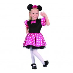 Strój dla dzieci "Różowa myszka" (sukienka, opaska z uszami), rozm.92/104 cm