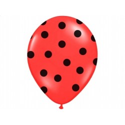 Balon 14" Pastel Red "Kropki", 1szt.