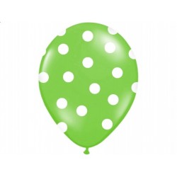 Balon 14" Pastel Apple Green "Kropki", 1szt.