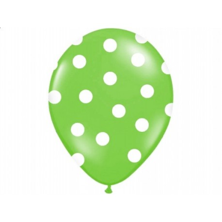 Balon 14" Pastel Apple Green "Kropki", 1szt.