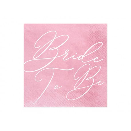 Serwetki Bride to be, różowe 33x33cm Serwetki Bride to be, różowe 33x33cm