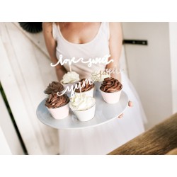 Dekoracje do muffinek Love, złoty, 13cm, 1op.