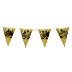 Girlanda złota, flagi holograficzne "50"