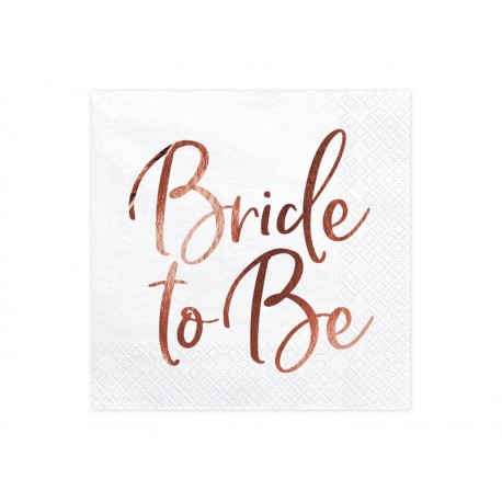 Serwetki Bride to Be, białe 33x33cm Serwetki Bride to Be, białe 33x33cm
