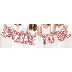 Balon foliowy Bride to be, 340x35cm, rose gold