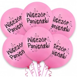Balon Wieczór Panieński / różowy, czarny nadruk