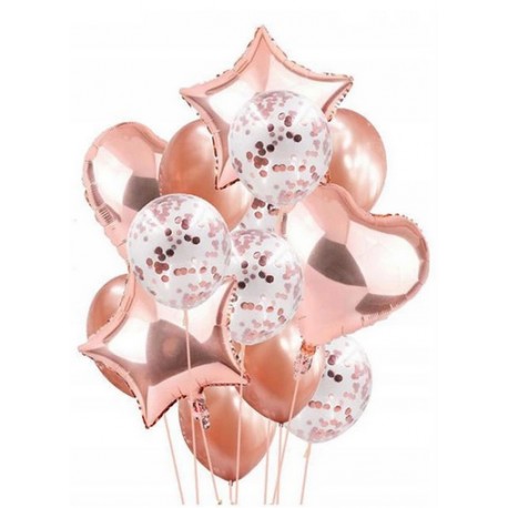 Balony Rose Gold (różowe złoto) zestaw