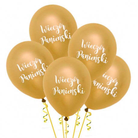 Balony Wieczór Panieński złoty 5szt Balony Wieczór Panieński złoty 5szt
