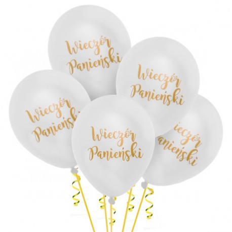 Balony Wieczór Panieński biały 5szt Balony Wieczór Panieński biały 5szt