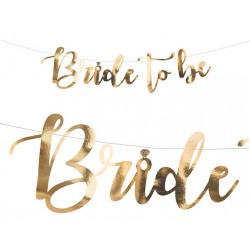 Baner Bride to be złoty, 80x19cm