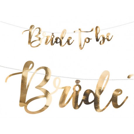 Baner Bride to be złoty, 80x19cm Baner Bride to be złoty, 80x19cm