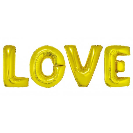 Balony litery LOVE, złote, 100cm