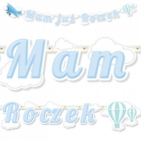 Baner 1 urodziny / Mam już roczek / samolocik Baner 1 urodziny / Mam już roczek / samolocik