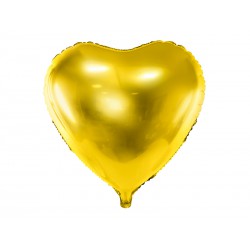 Balon foliowy 18", Serce złoty