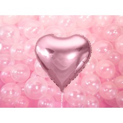 Balon foliowy 24" Serce, 61cm, jasny róż