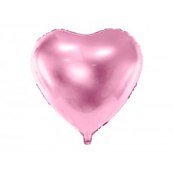 Balon foliowy 24" Serce, 61cm, jasny róż