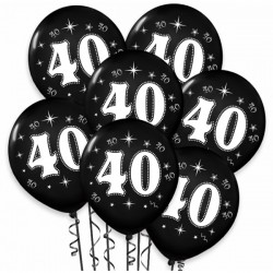 Balon urodzinowy "40" metaliczny czarny 1szt.