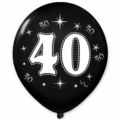 Balon urodzinowy "40" metaliczny czarny 1szt. Balon urodzinowy "40" metaliczny czarny 1szt.
