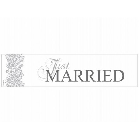 Tablica rejestracyjna JUST MARRIED floral