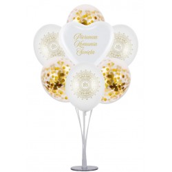 Balony komunijne 7szt + stojak
