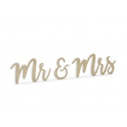 Drewniany napis Mr & Mrs...