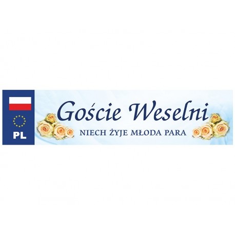 Tablica rejestracyjna Goście Weselni NIECH ŻYJE MŁODA PARA