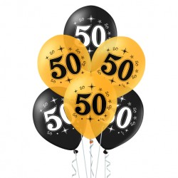 Balony złote czarne 50...