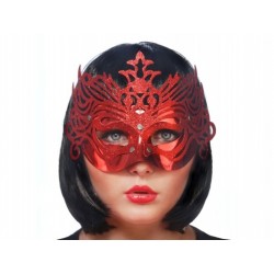 Maska na oczy, czerwona z ornamentem