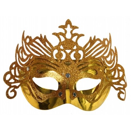 Maska na oczy, złota z ornamentem