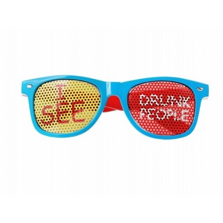 Okulary"I see drunk poeple", turkusowy 1szt