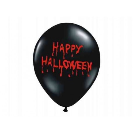 Balony 14" Crystal Black "Happy Halloween
