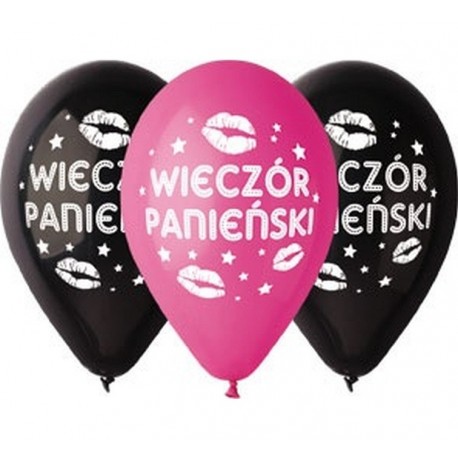 Balony gumowe 12", Hen Night- Wieczór Panieński, 5szt